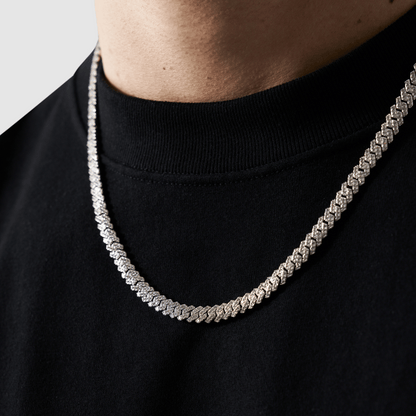 Prong Link Iced Cuban (Zilver) 6mm