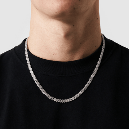 Prong Link Iced Cuban (Zilver) 6mm