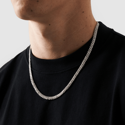 Prong Link Iced Cuban (Zilver) 6mm