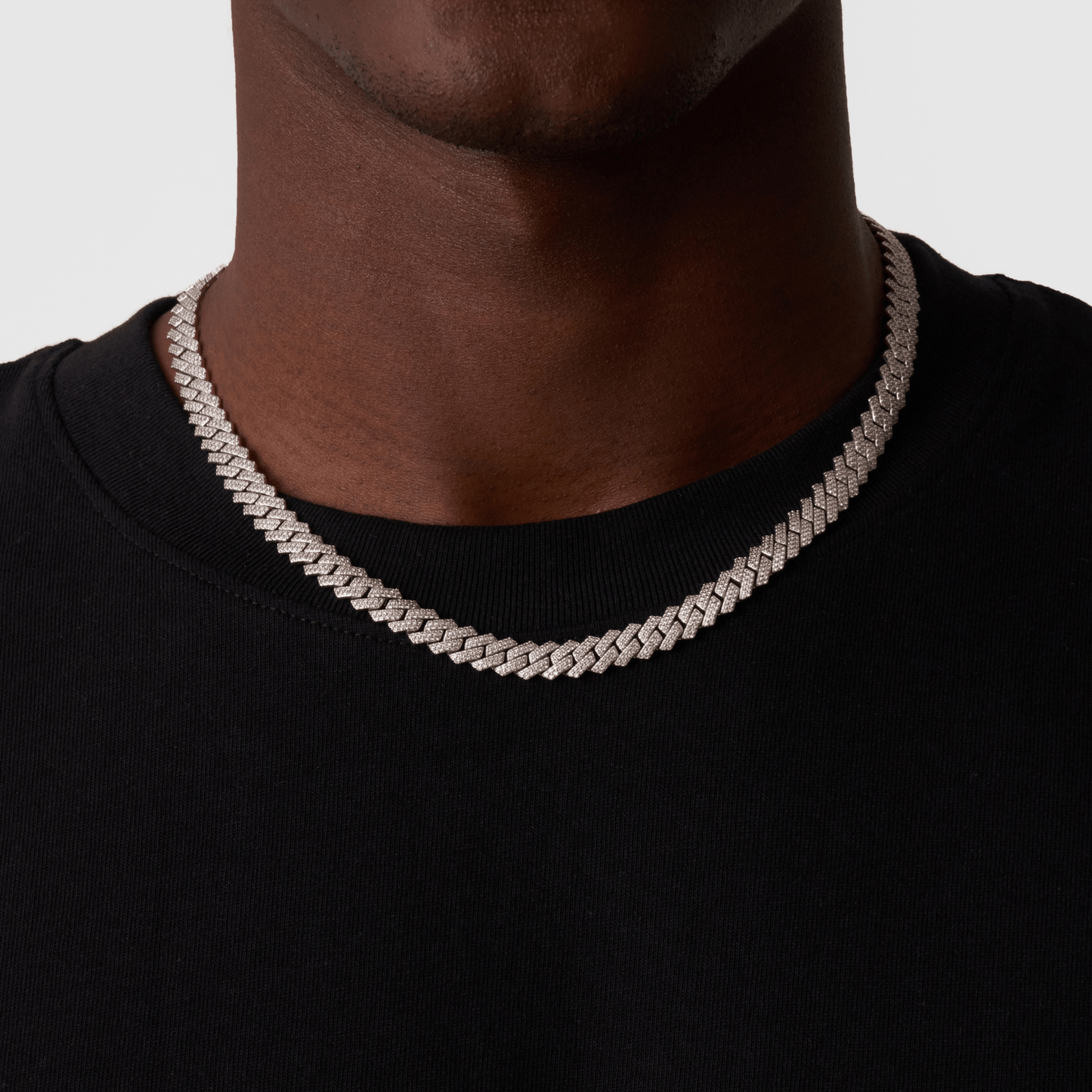 Prong Link Iced Cuban (Zilver) 8mm