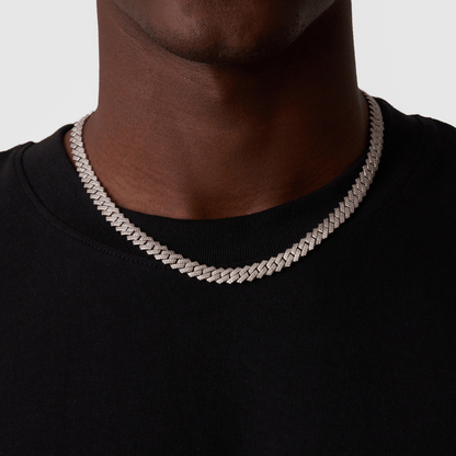 Prong Link Iced Cuban (Zilver) 8mm