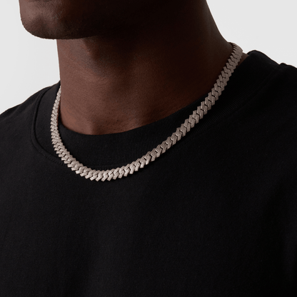 Prong Link Iced Cuban (Zilver) 8mm