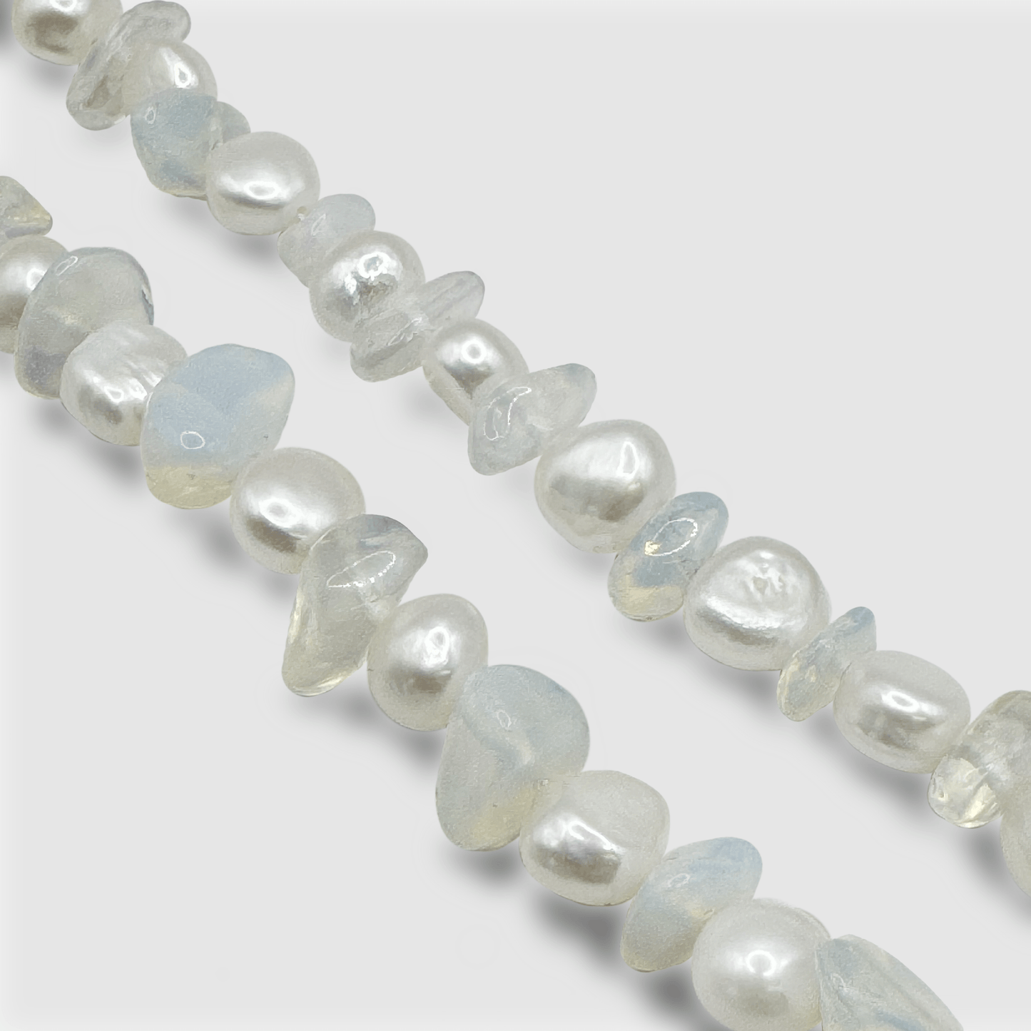 Blauwe Kwarts Echte Parel Ketting (Zilver)