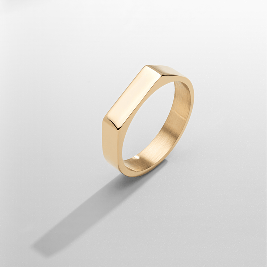 Rechthoekige Signet Ring (Goud)
