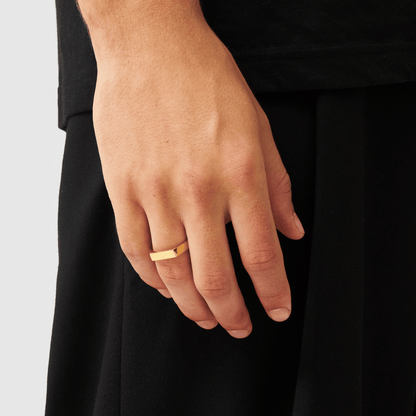 Rechthoekige Signet Ring (Goud)