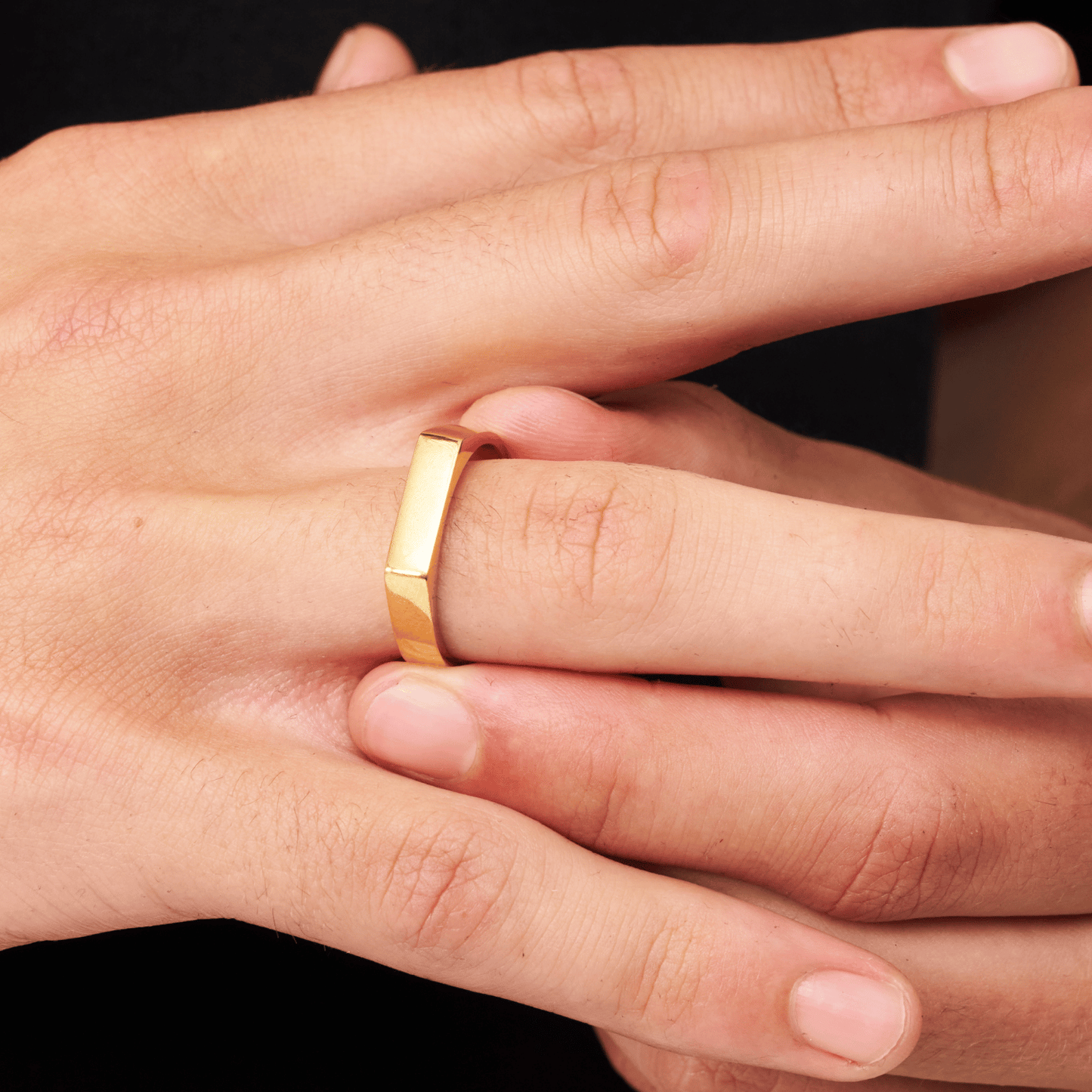 Rechthoekige Signet Ring (Goud)
