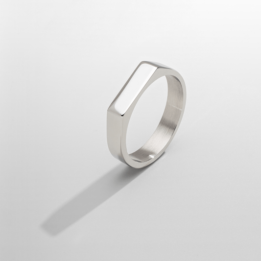 Rechthoekige Zegelring (Zilver)