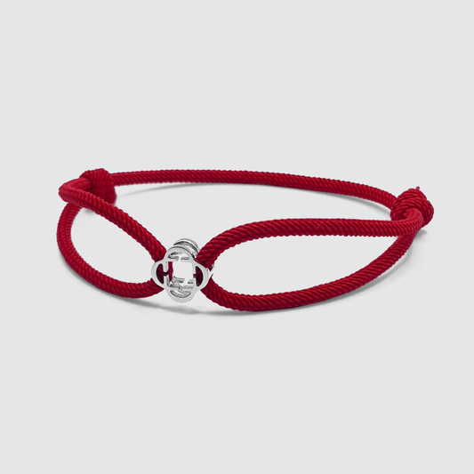 Rode Koord Armband (Zilver)
