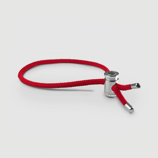 Rode Koord Toggle Armband (Zilver)