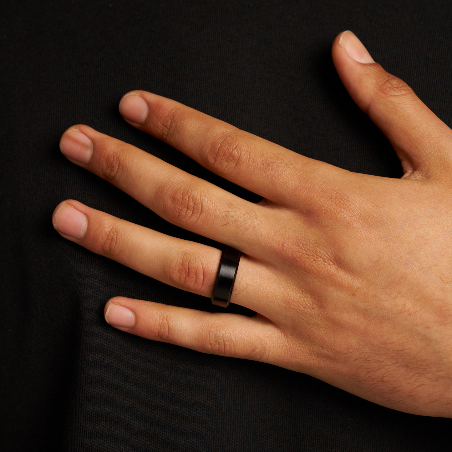 Afgeronde Ring (Zwart) 8mm | Tungsten