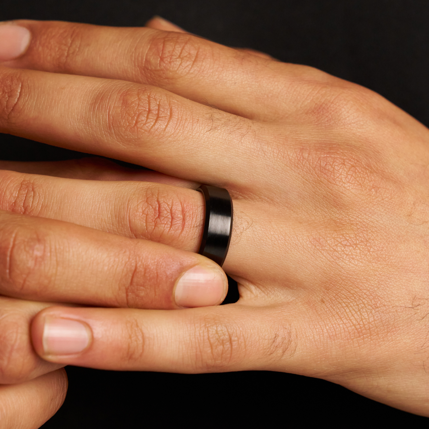 Afgeronde Ring (Zwart) 8mm | Tungsten