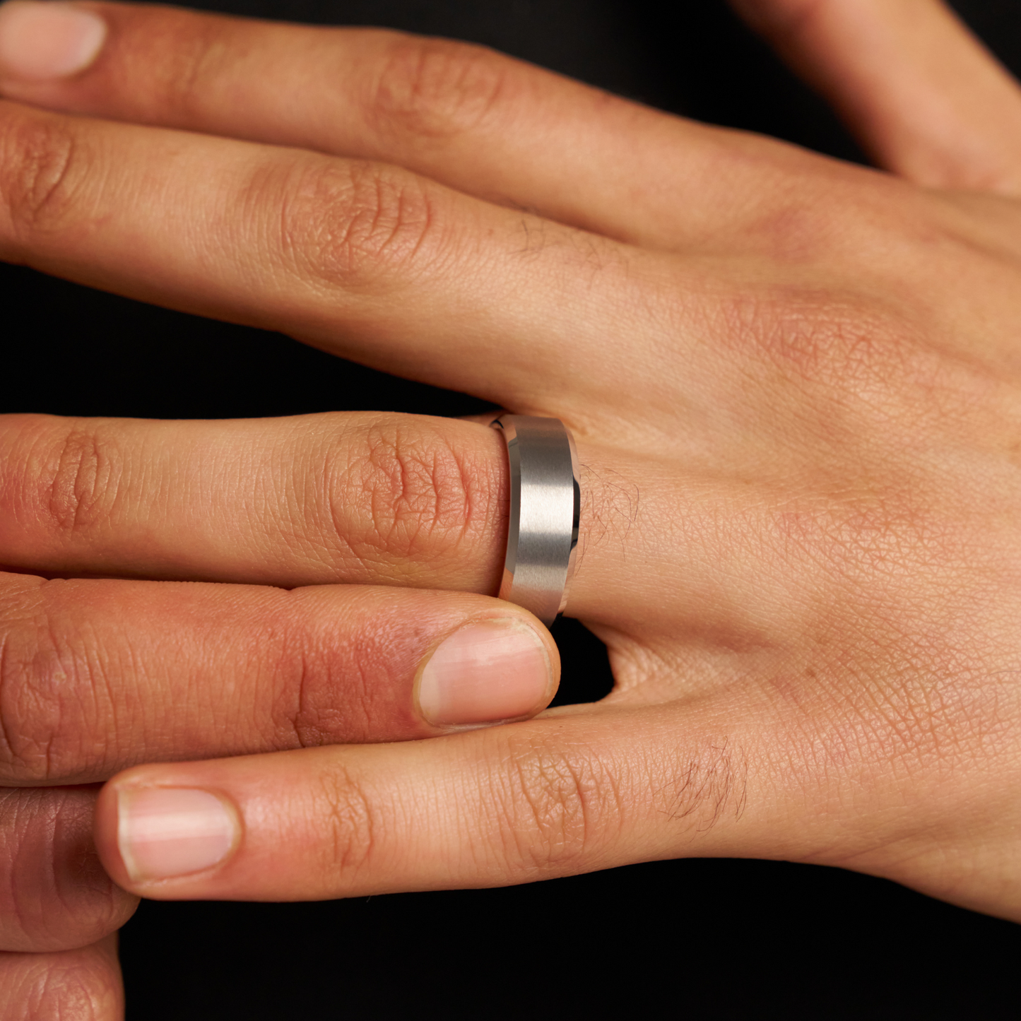 Bevel Ring (Zilver) 8mm | Tungsten
