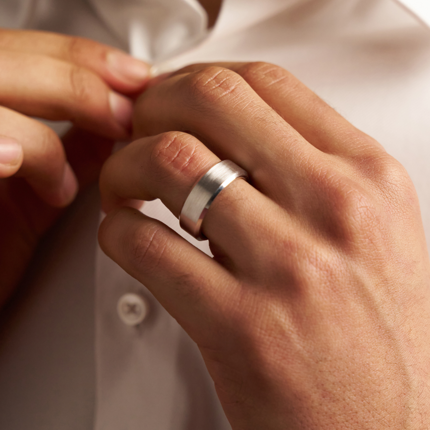 Bevel Ring (Zilver) 8mm | Tungsten