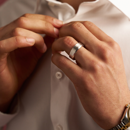 Bevel Ring (Zilver) 8mm | Tungsten