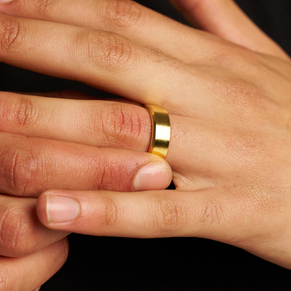 Afgeronde Ring (Goud) 8mm | 18ct Goud Tungsten