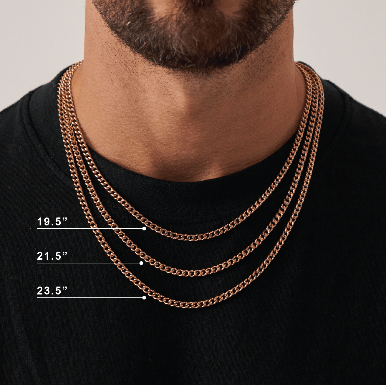 Cubaans (Roze Goud) 4mm