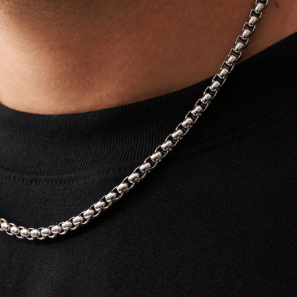 Ronde Box Ketting (Zilver) 5mm