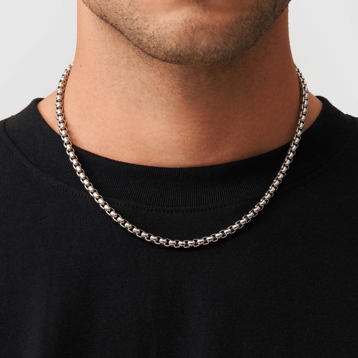 Ronde Box Ketting (Zilver) 5mm