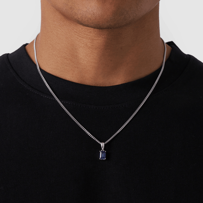 Saffier Hanger (Zilver)