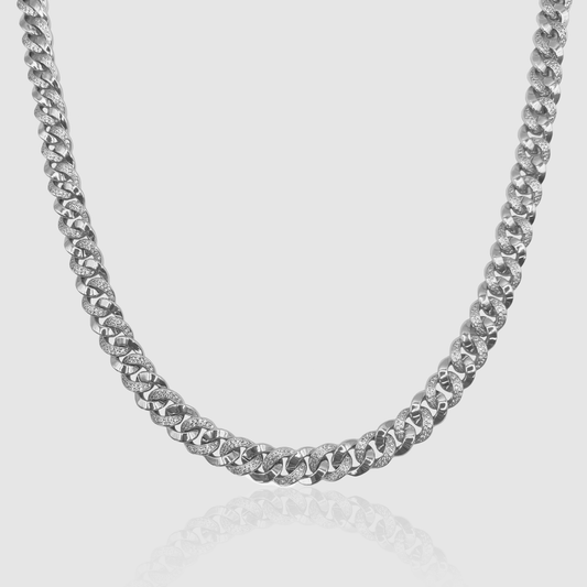 Half Iced Cuban (Zilver) 8mm