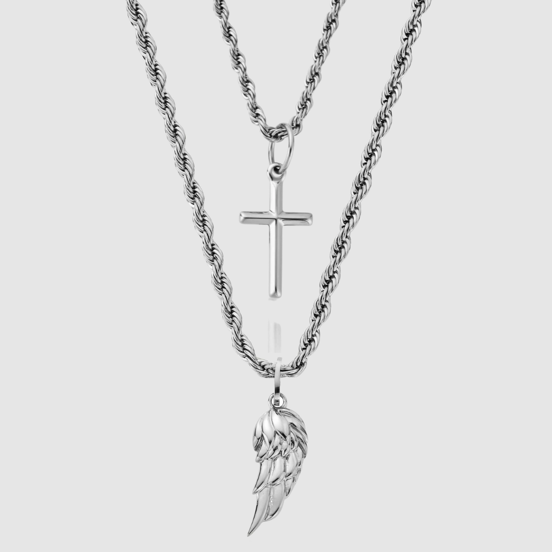 Wing x Cross Set (Zilver)
