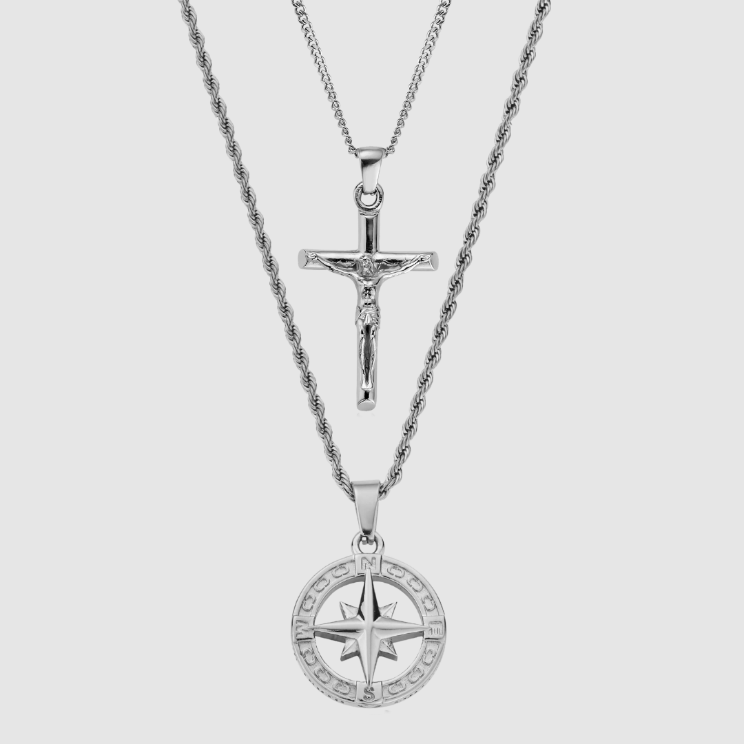 Noordster x Kruis Set (Zilver)