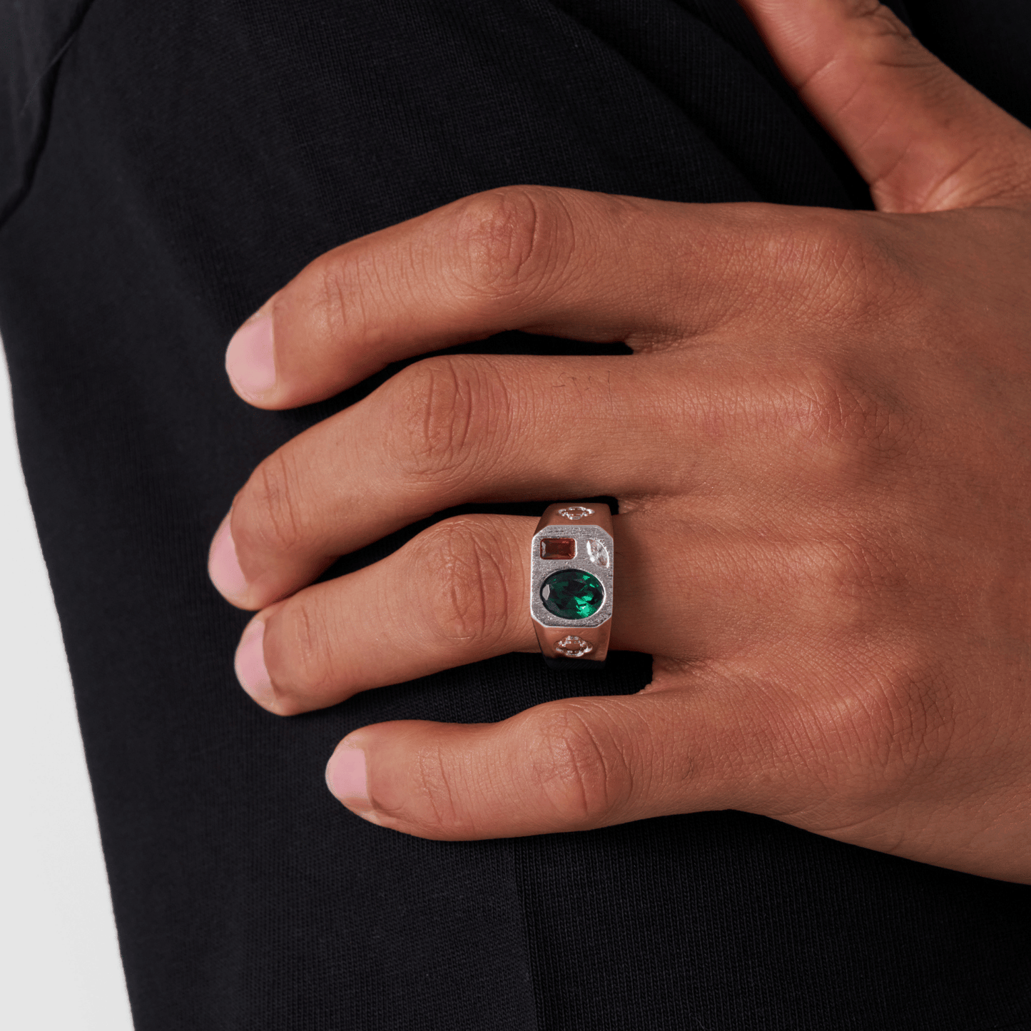 Tri Stone Ring (Zilver)
