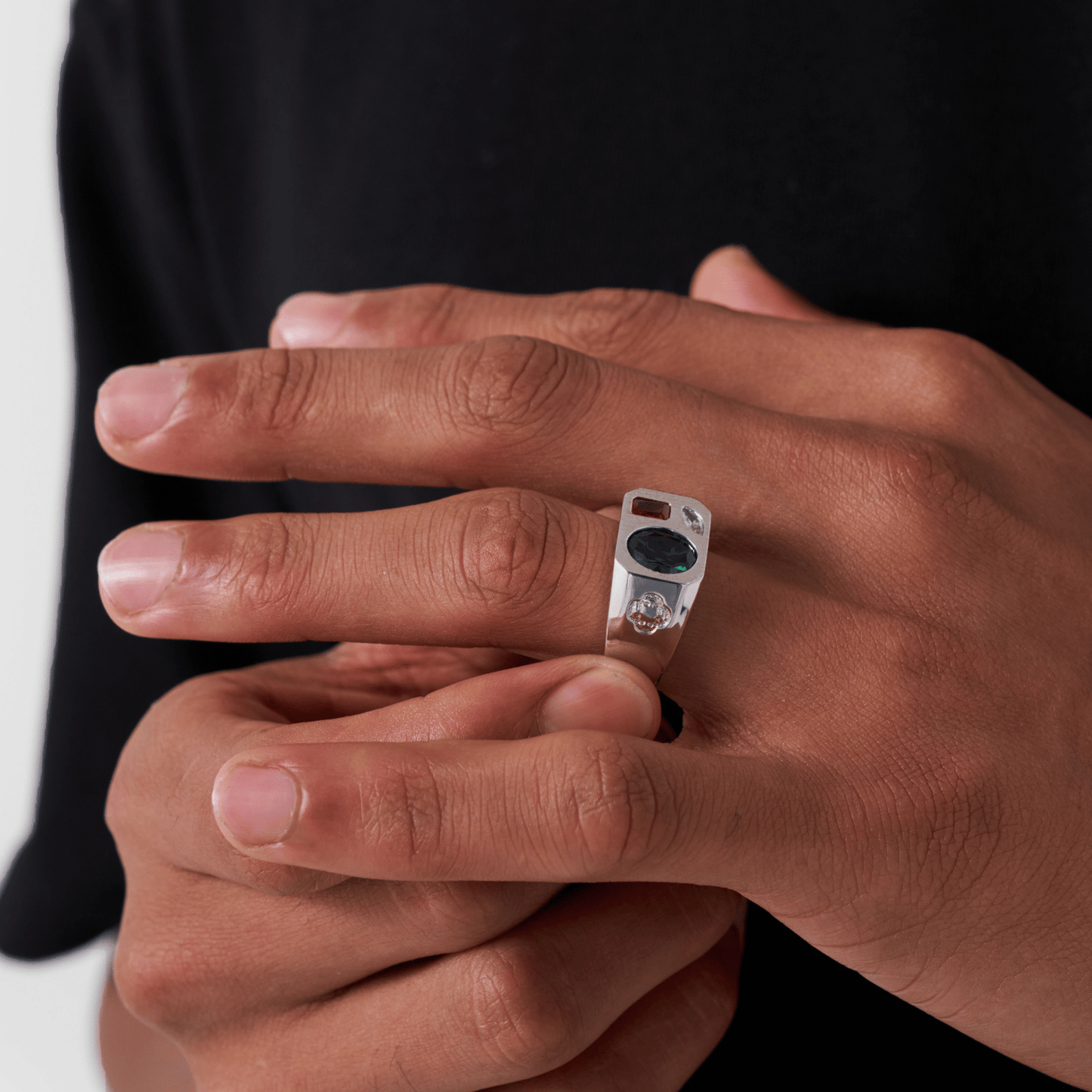 Tri Stone Ring (Zilver)