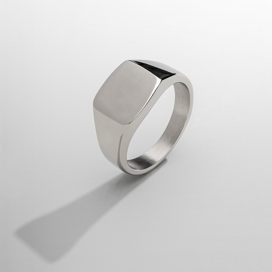 Vierkante Zegelring (Zilver)