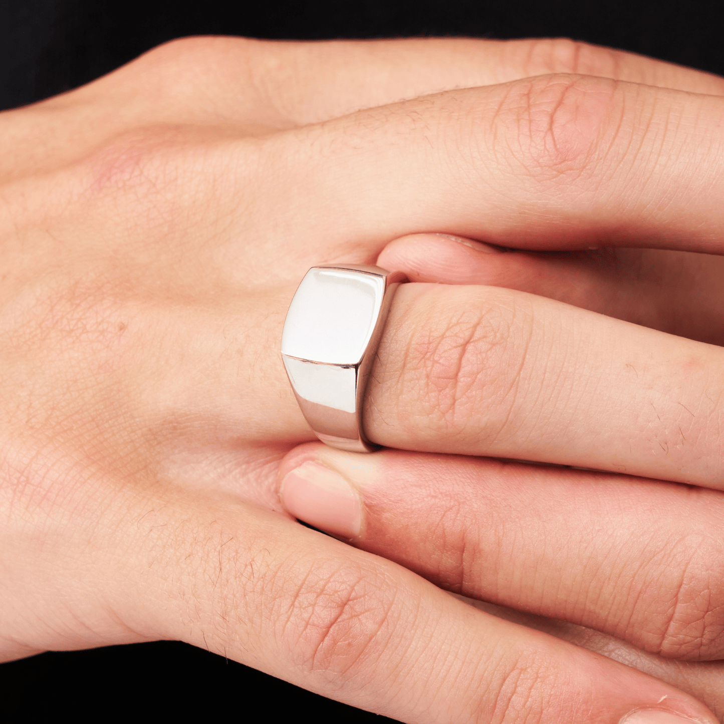 Vierkante Zegelring (Zilver)