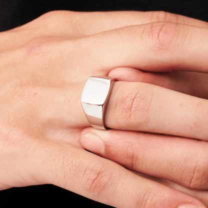 Vierkante Zegelring (Zilver)