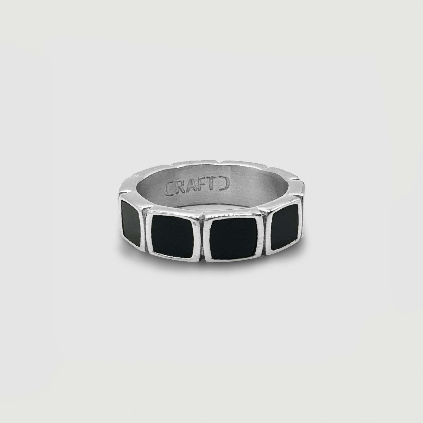 Onyx Steen Bandring (Zilver)