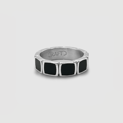 Onyx Steen Bandring (Zilver)