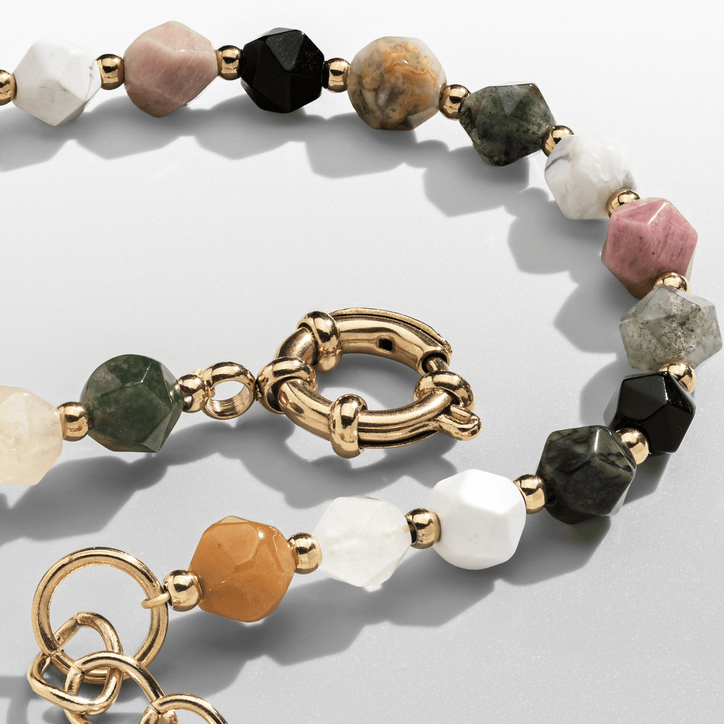Steen Kralen Armband (Goud)