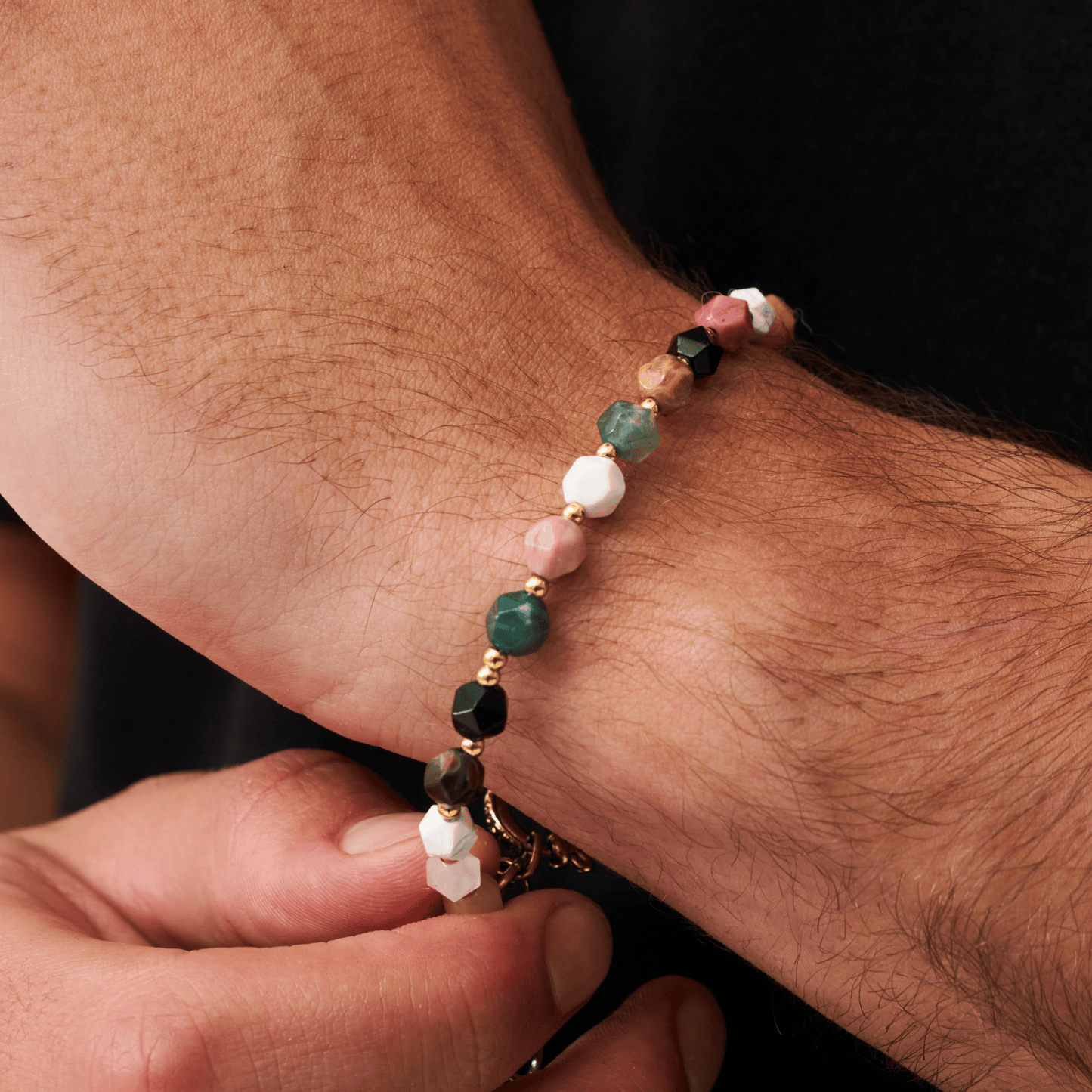 Steen Kralen Armband (Goud)