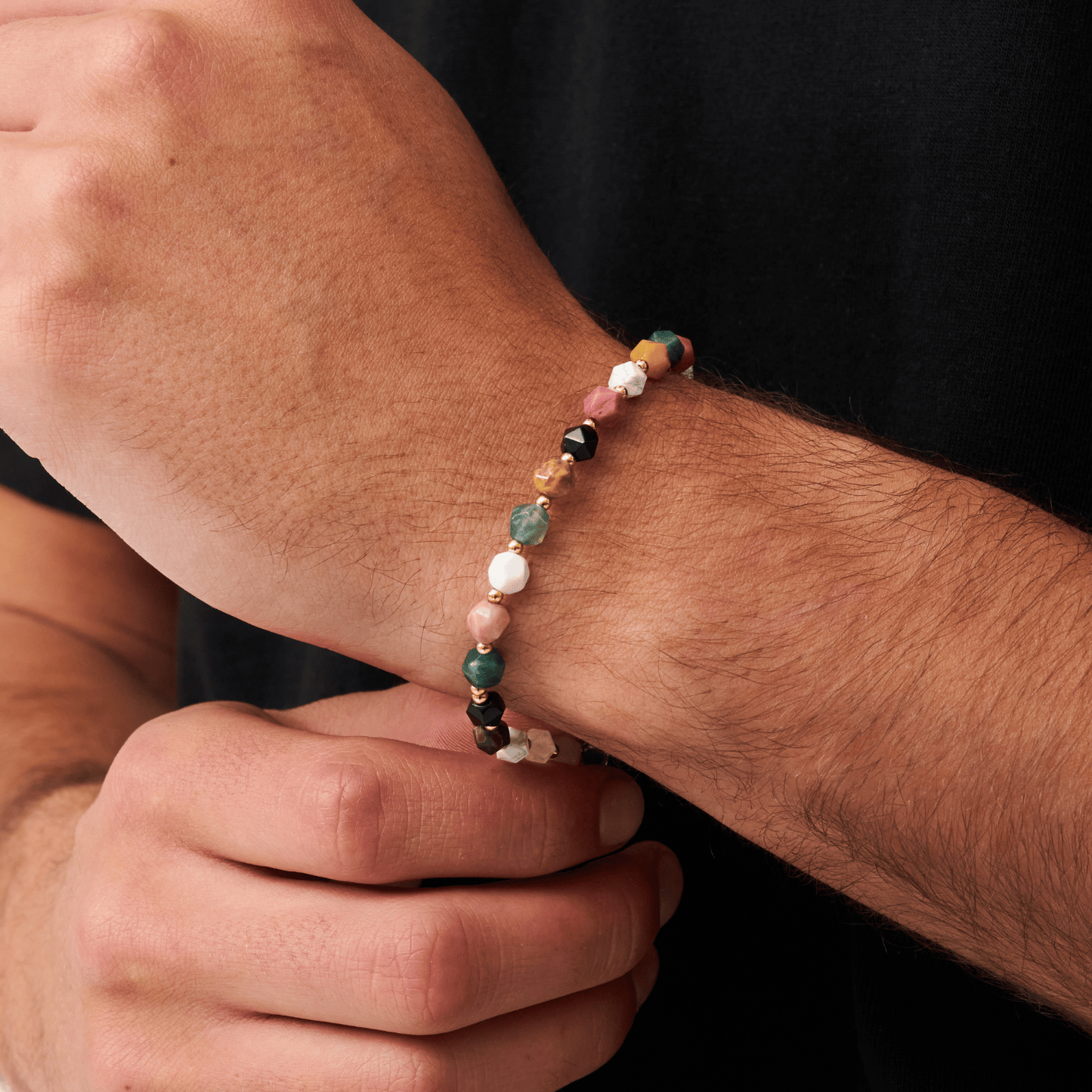 Steen Kralen Armband (Goud)