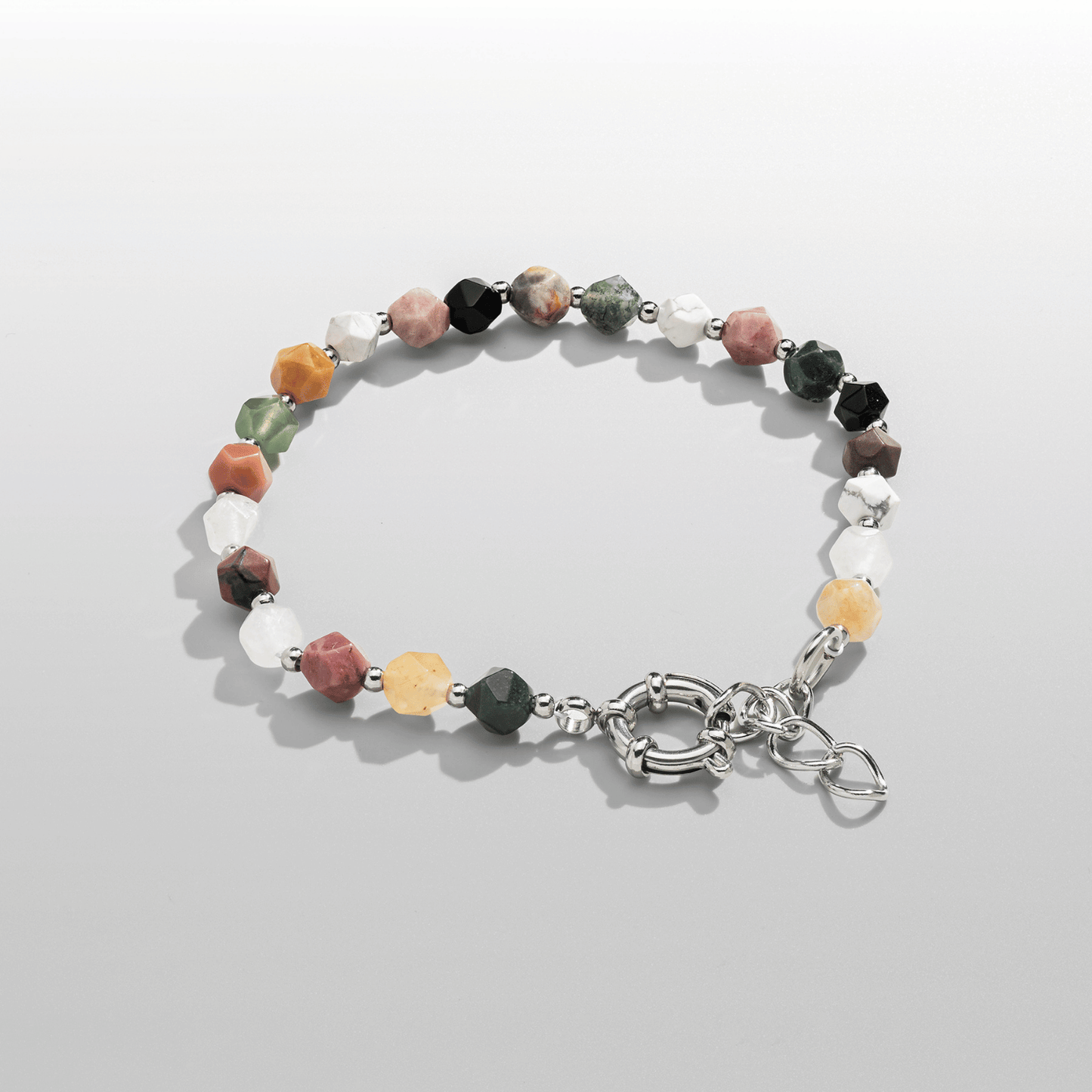 Steen Kralen Armband (Zilver)
