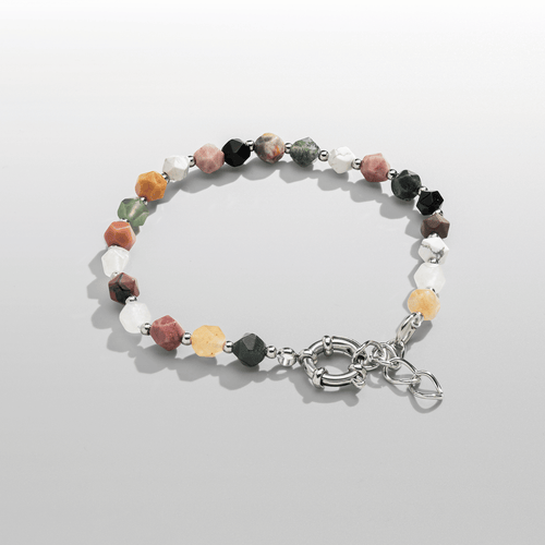 Steen Kralen Armband (Zilver)