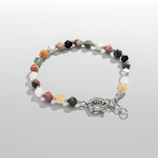 Steen Kralen Armband (Zilver)