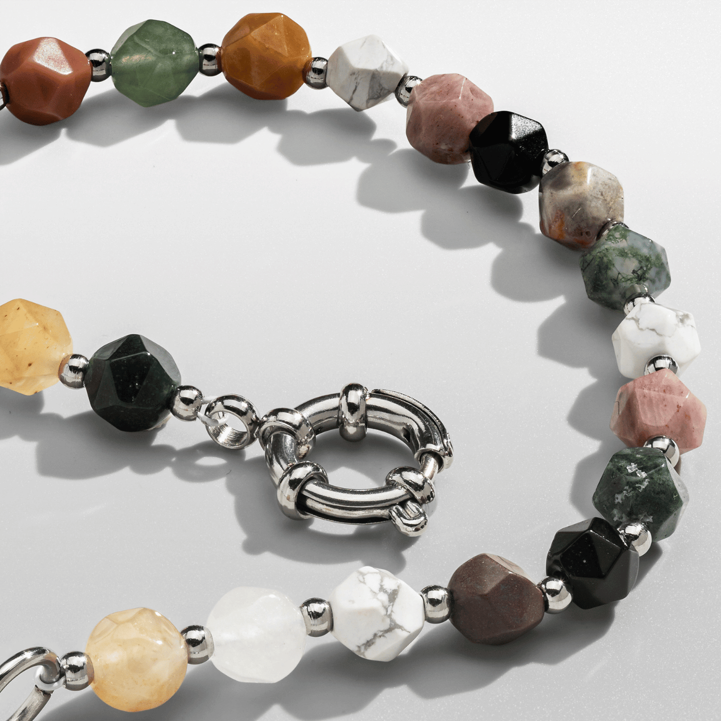 Steen Kralen Armband (Zilver)