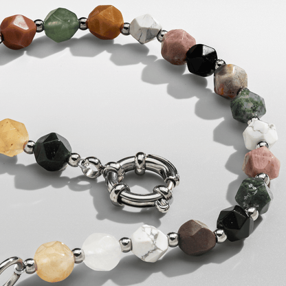 Steen Kralen Armband (Zilver)