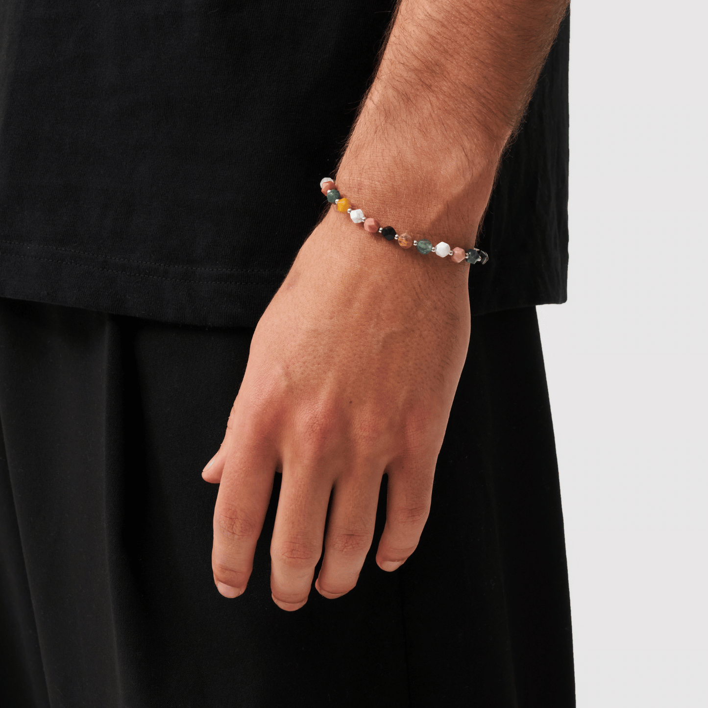 Steen Kralen Armband (Zilver)