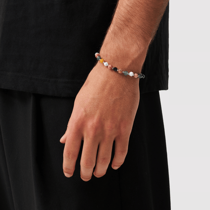 Steen Kralen Armband (Zilver)