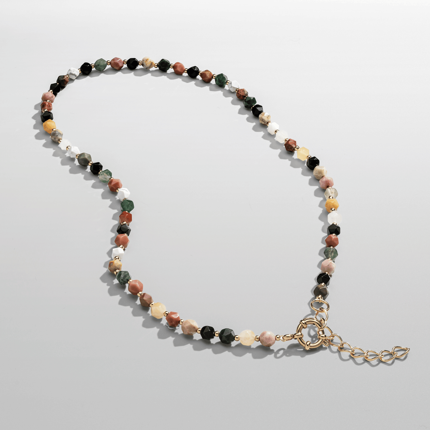 Steen Kralen Ketting (Goud)