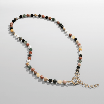 Steen Kralen Ketting (Goud)
