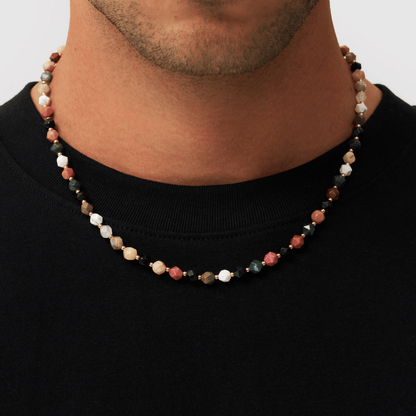Steen Kralen Ketting (Goud)