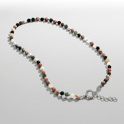 Steen Kralen Ketting (Zilver)