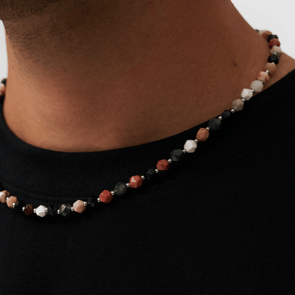 Steen Kralen Ketting (Zilver)