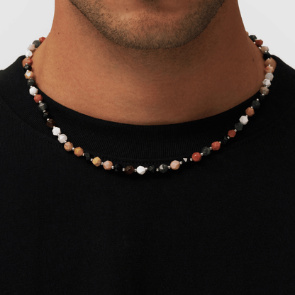 Steen Kralen Ketting (Zilver)