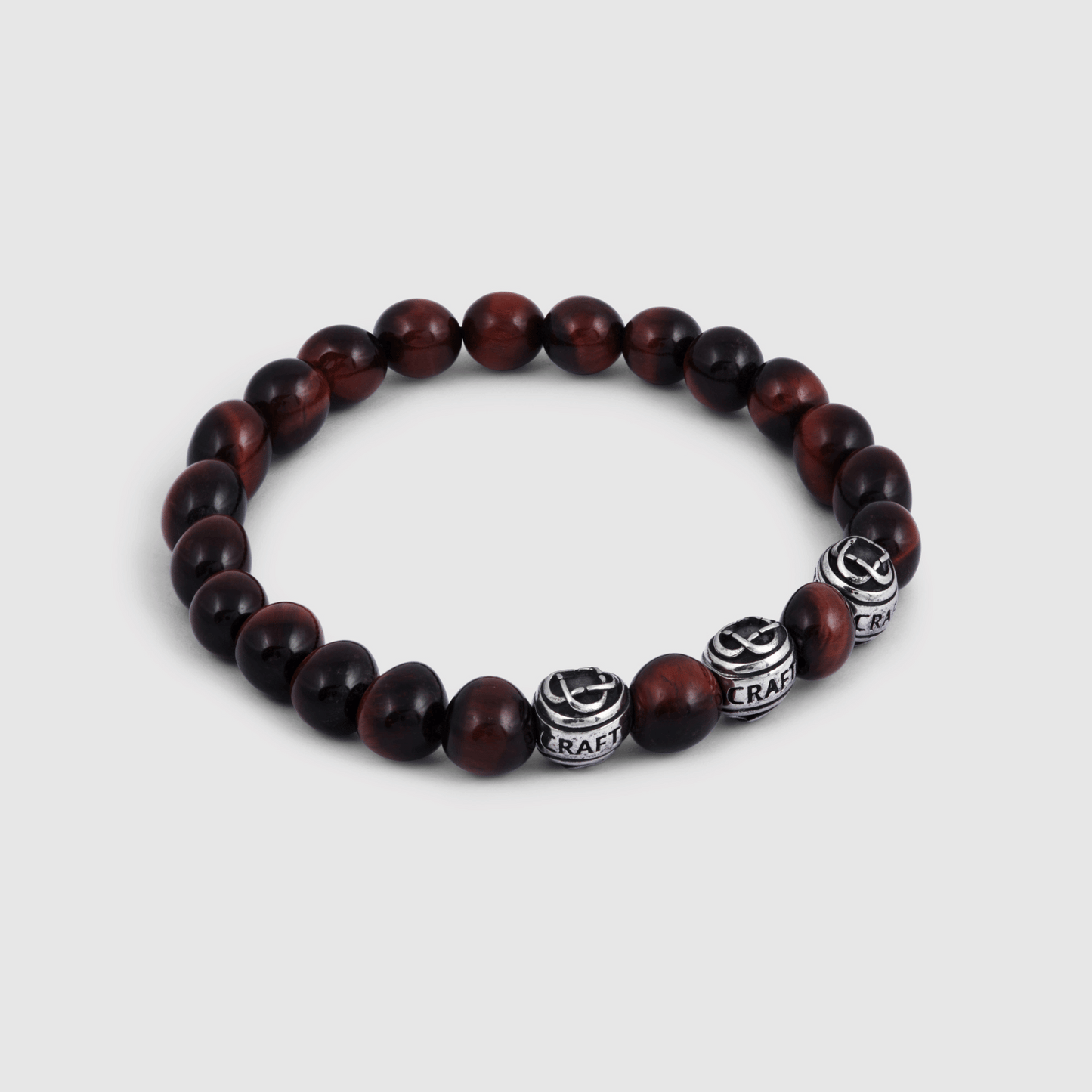 Tiger's Eye Metalen Kralenarmband (Zilver)